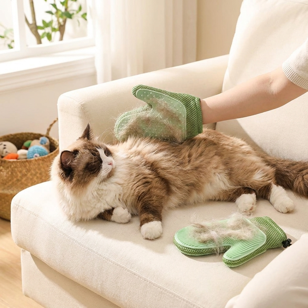 2in1 cat glove for grooming